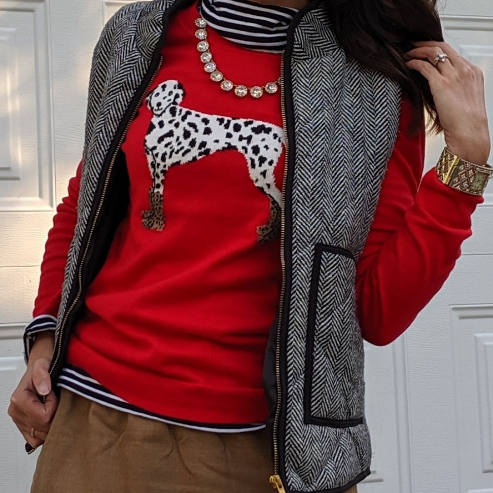 JCrew Factory dalmatian sweater xs